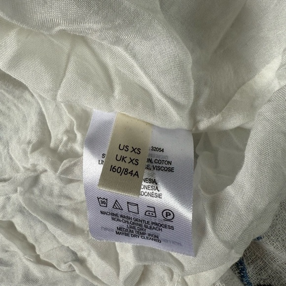 Free People Dreamer's Cove Maxi Dress Boho Blue White Embroidered Womens XS - Picture 10 of 10